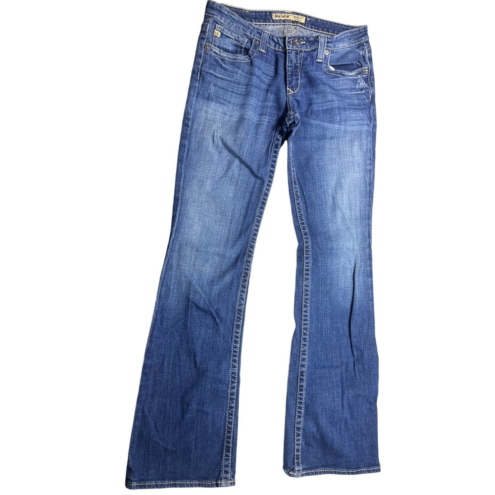 Big Star Womens Jeans 30L Bootcut Flare Embroidered Flap Pocket Y2K Western